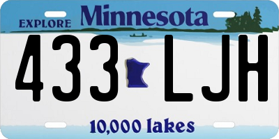 MN license plate 433LJH
