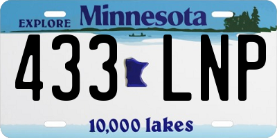 MN license plate 433LNP