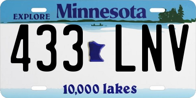 MN license plate 433LNV