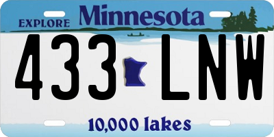 MN license plate 433LNW