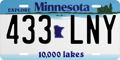 MN license plate 433LNY