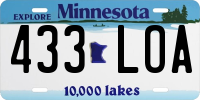MN license plate 433LOA