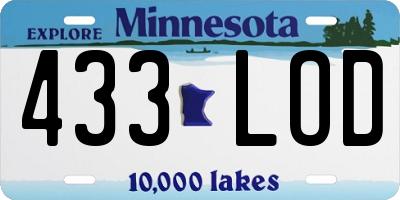 MN license plate 433LOD