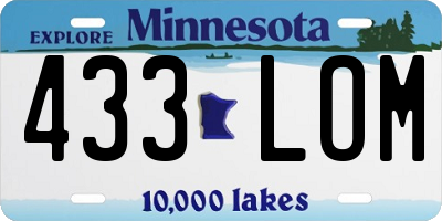MN license plate 433LOM