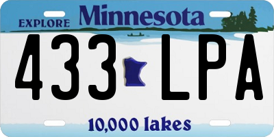 MN license plate 433LPA