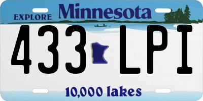 MN license plate 433LPI