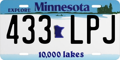 MN license plate 433LPJ