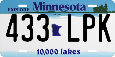 MN license plate 433LPK