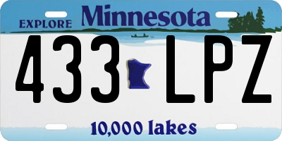 MN license plate 433LPZ
