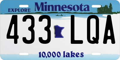 MN license plate 433LQA