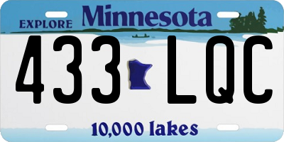 MN license plate 433LQC