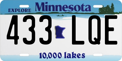 MN license plate 433LQE
