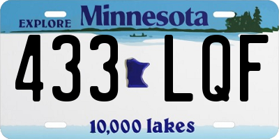 MN license plate 433LQF
