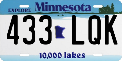 MN license plate 433LQK