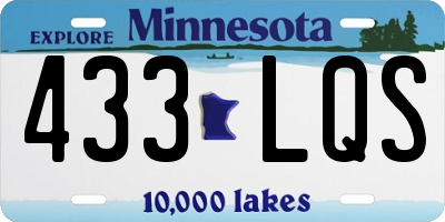 MN license plate 433LQS