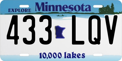 MN license plate 433LQV