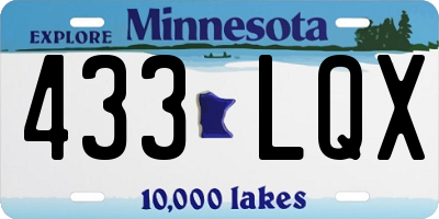 MN license plate 433LQX