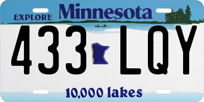 MN license plate 433LQY