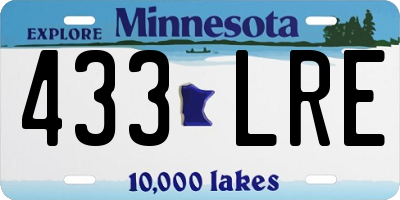 MN license plate 433LRE