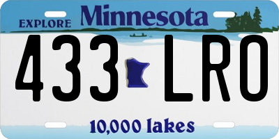 MN license plate 433LRO
