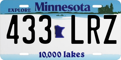 MN license plate 433LRZ