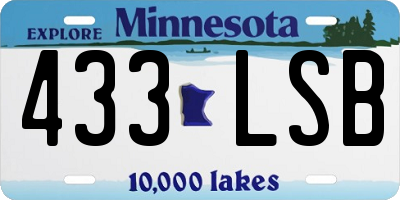 MN license plate 433LSB
