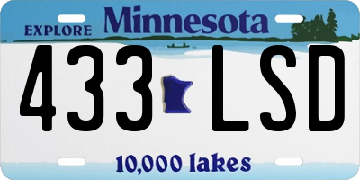 MN license plate 433LSD