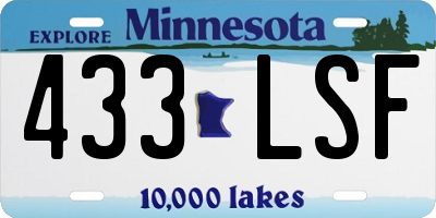 MN license plate 433LSF