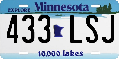 MN license plate 433LSJ