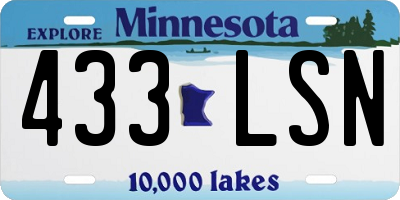 MN license plate 433LSN