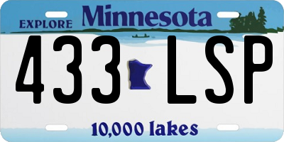 MN license plate 433LSP