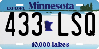 MN license plate 433LSQ
