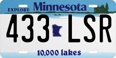 MN license plate 433LSR