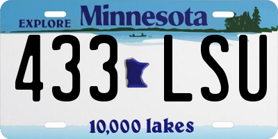 MN license plate 433LSU