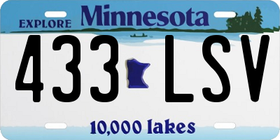 MN license plate 433LSV