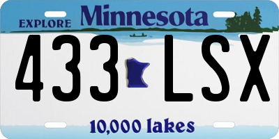 MN license plate 433LSX