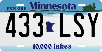 MN license plate 433LSY