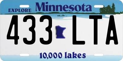 MN license plate 433LTA