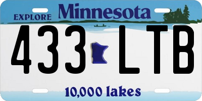 MN license plate 433LTB