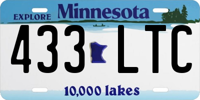 MN license plate 433LTC