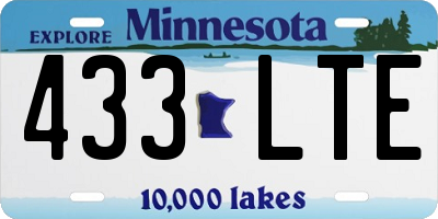 MN license plate 433LTE