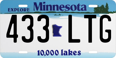 MN license plate 433LTG
