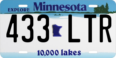 MN license plate 433LTR