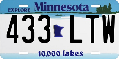 MN license plate 433LTW