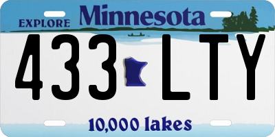 MN license plate 433LTY