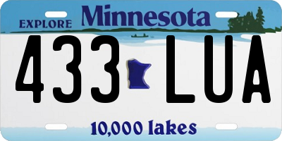 MN license plate 433LUA