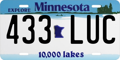 MN license plate 433LUC