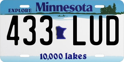 MN license plate 433LUD