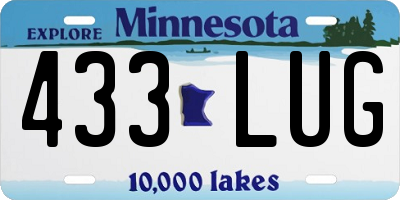 MN license plate 433LUG