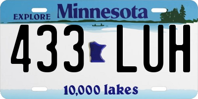 MN license plate 433LUH